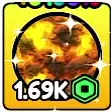 Orange and black flame trail icon.