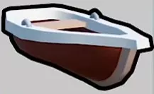 Brown open boat with a white rim and interior seats.