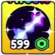 Purple and white lightning trail icon.