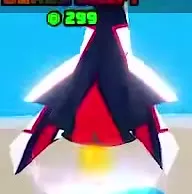 Black and red Blaze Drift with swept wings and glowing white edges.
