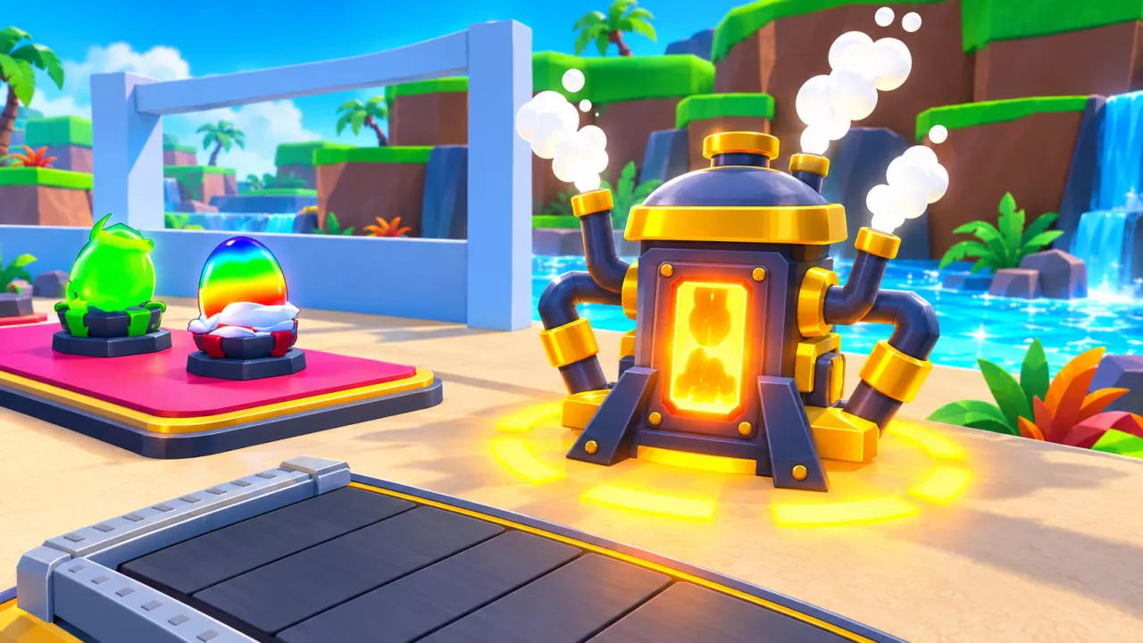 Golden Machine Location in Boat Race with 99 Engines &mdash; illustrated cover