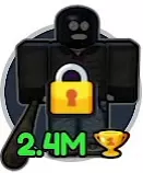 Dark-clothed masked partner with a lock overlay.